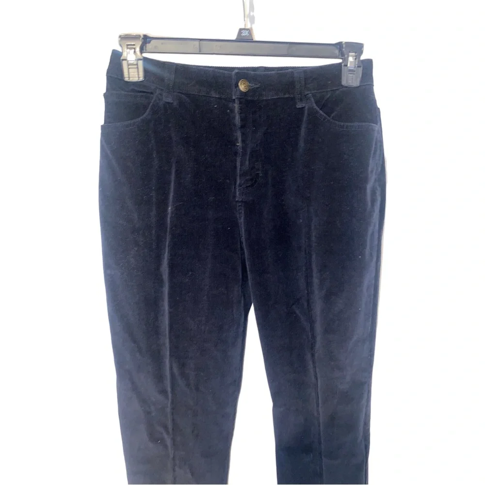 St Johns Bay Womens Pants Size 8 Solid Black Corduroy Stretch Skinny‎ Waist 28" - Picture 3 of 14